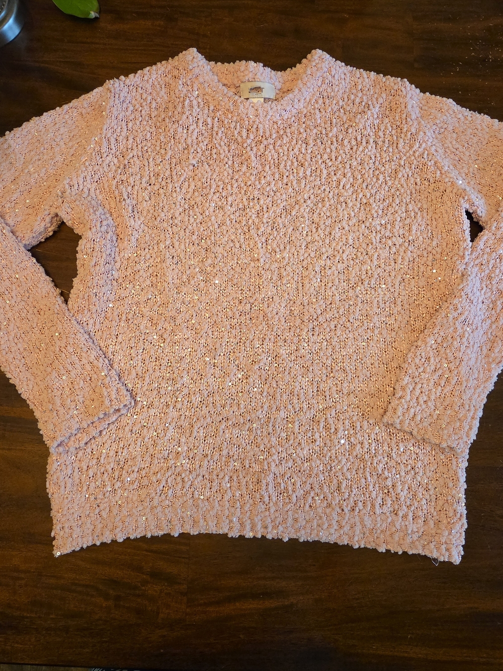 LOFT Pink Popcorn BouclƩ Knit Crewneck Pullover Sweater - Size M